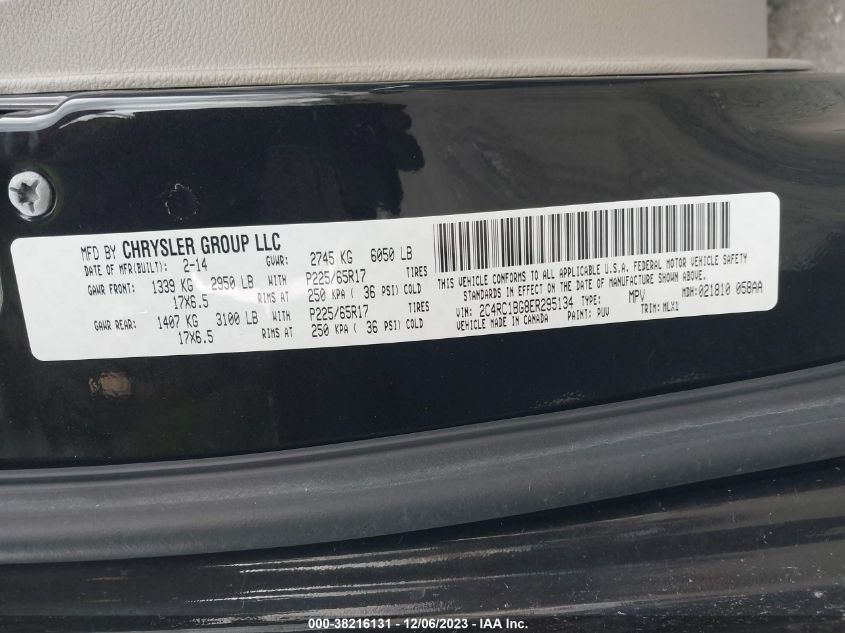 2014 CHRYSLER TOWN & COUNTRY TOURING - 2C4RC1BG8ER295134