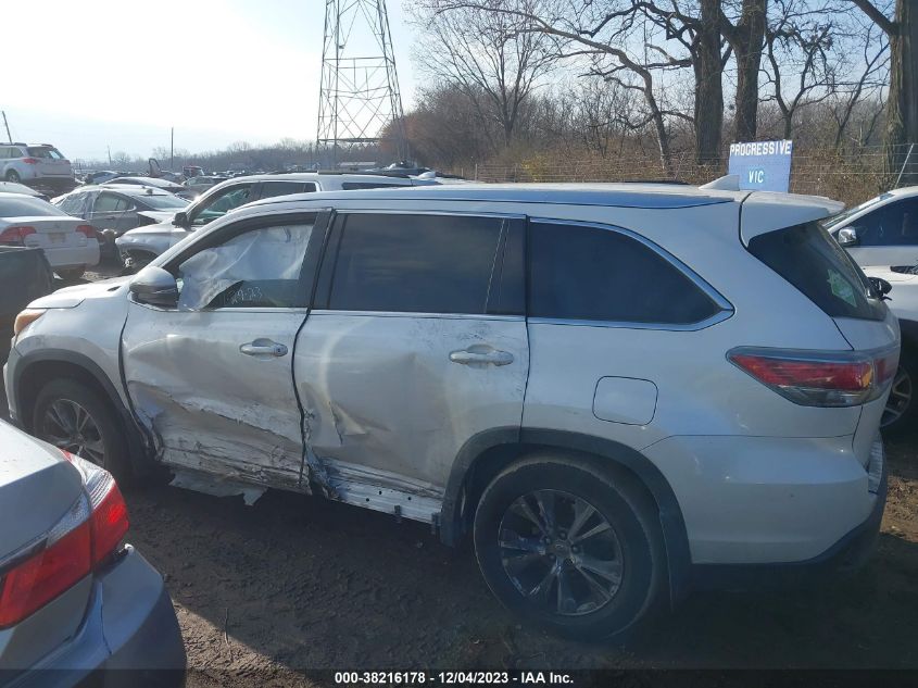 2015 TOYOTA HIGHLANDER XLE - 5TDJKRFH2FS110294