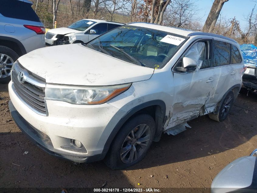 2015 TOYOTA HIGHLANDER XLE - 5TDJKRFH2FS110294