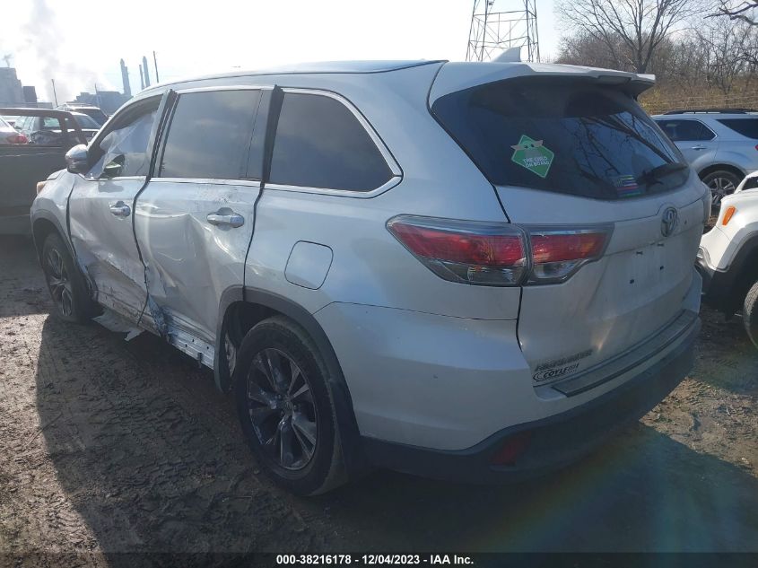 2015 TOYOTA HIGHLANDER XLE - 5TDJKRFH2FS110294