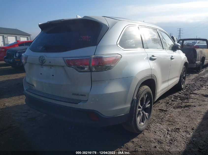 2015 TOYOTA HIGHLANDER XLE - 5TDJKRFH2FS110294