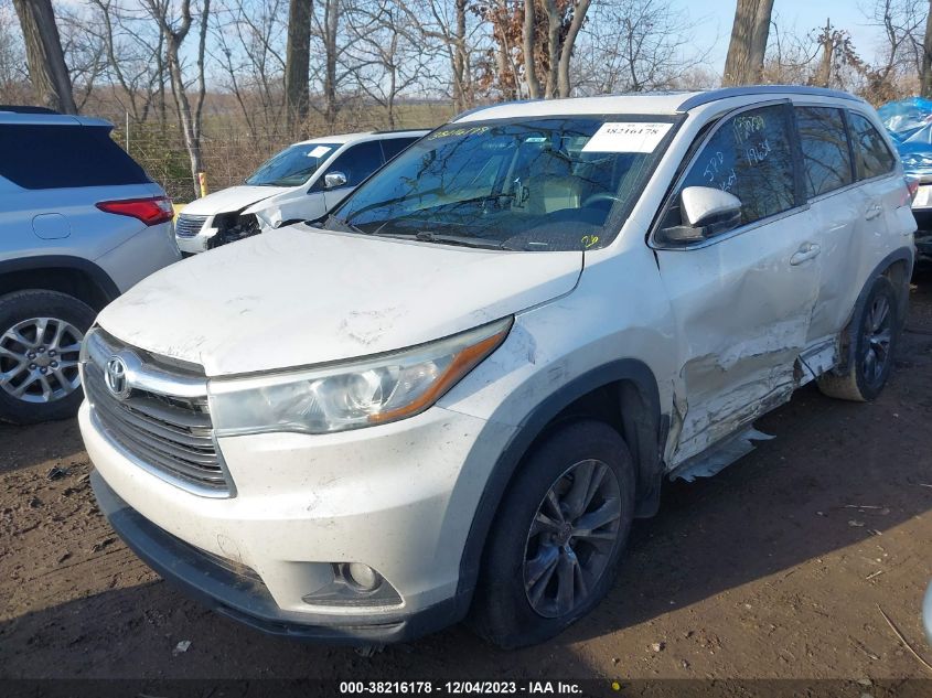 2015 TOYOTA HIGHLANDER XLE - 5TDJKRFH2FS110294