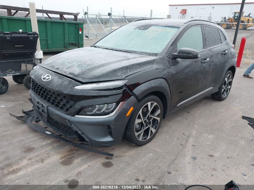 2022 HYUNDAI KONA LIMITED - KM8K5CA35NU811387