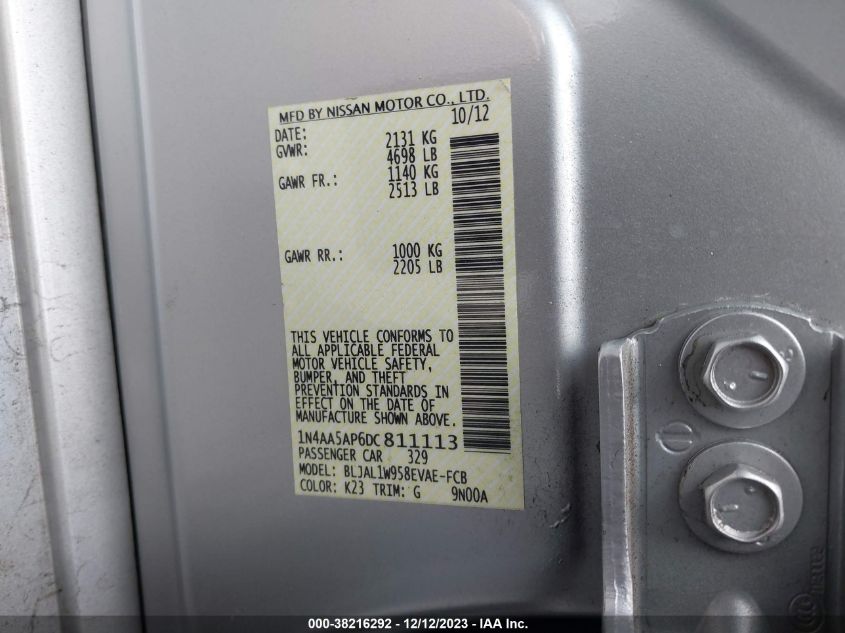 2013 NISSAN MAXIMA 3.5 SV - 1N4AA5AP6DC811113