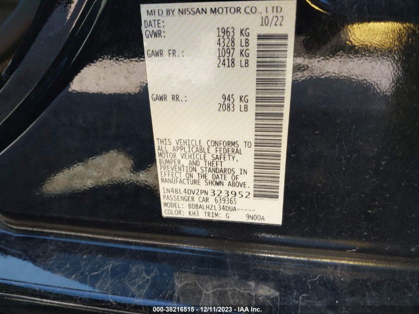 2023 NISSAN ALTIMA SV - 1N4BL4DV2PN323952