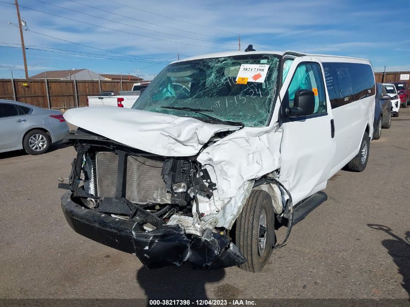 2022 CHEVROLET EXPRESS PASSENGER RWD 3500 EXTENDED WHEELBASE LS 1GAZGNF75N1252812