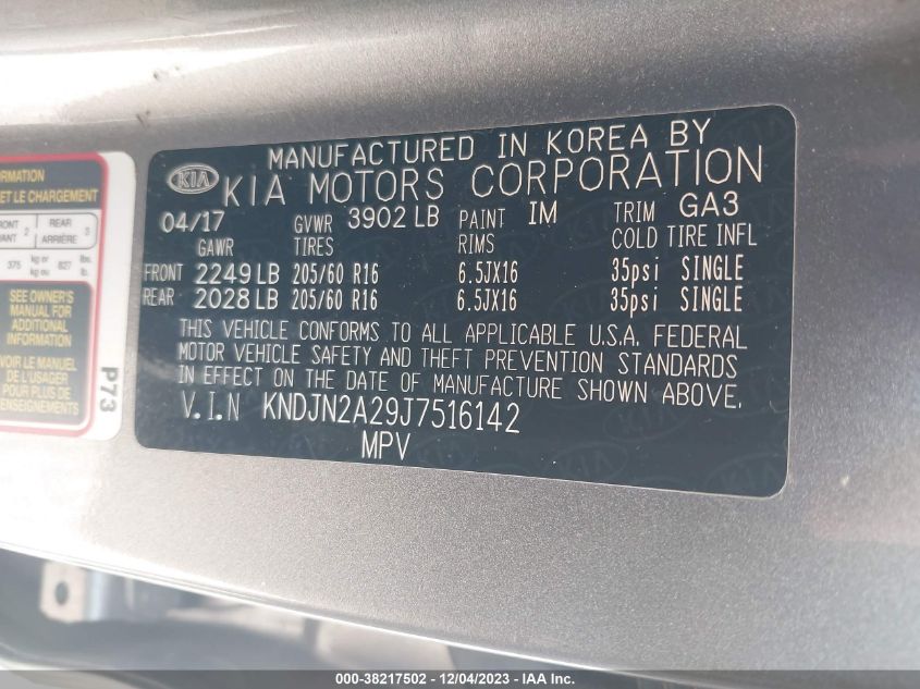 2018 KIA SOUL - KNDJN2A29J7516142