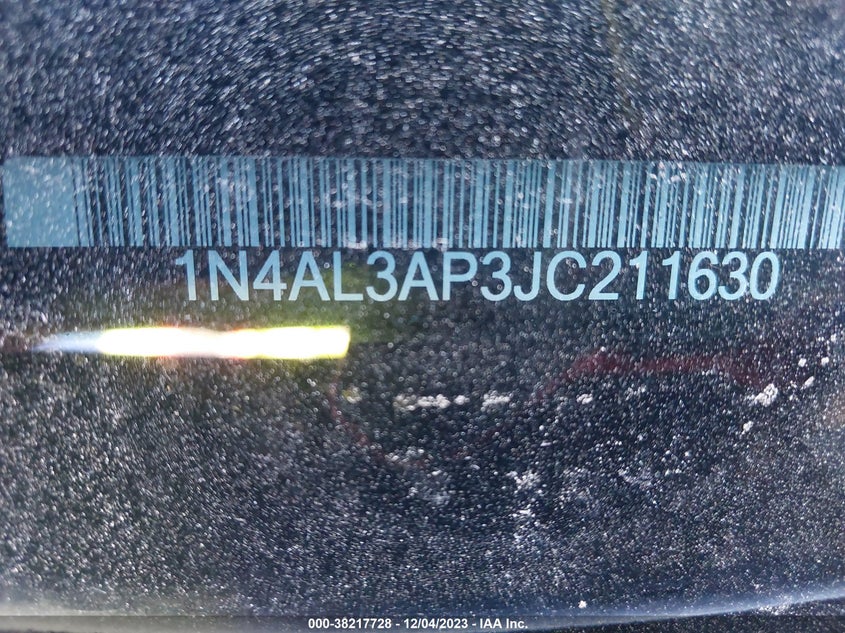 VIN 1N4AL3AP3JC211630 2018 NISSAN ALTIMA 2.5/S/SV/SL/SR