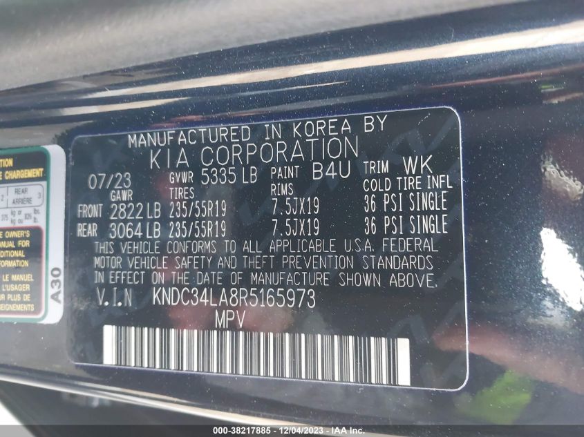 2024 KIA EV6 WIND KNDC34LA8R5165973
