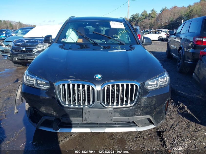 2022 BMW X3 XDRIVE30I - 5UX53DP08N9J37117