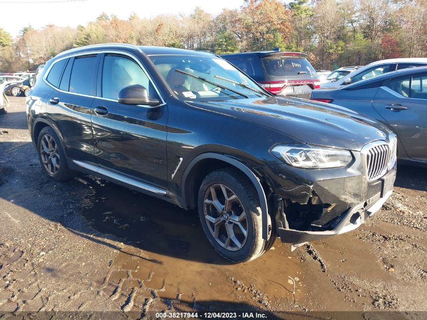 2022 BMW X3 XDRIVE30I - 5UX53DP08N9J37117