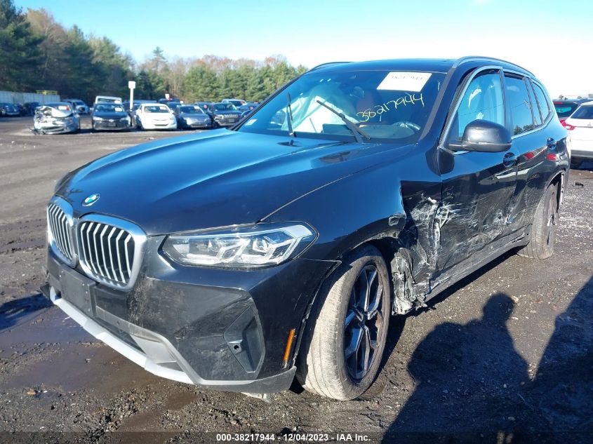 2022 BMW X3 XDRIVE30I - 5UX53DP08N9J37117