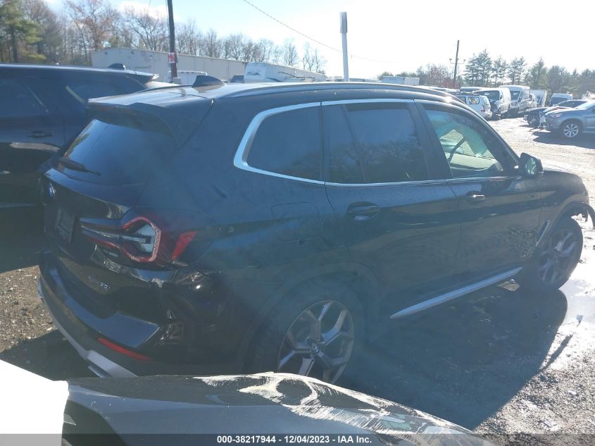 2022 BMW X3 XDRIVE30I - 5UX53DP08N9J37117
