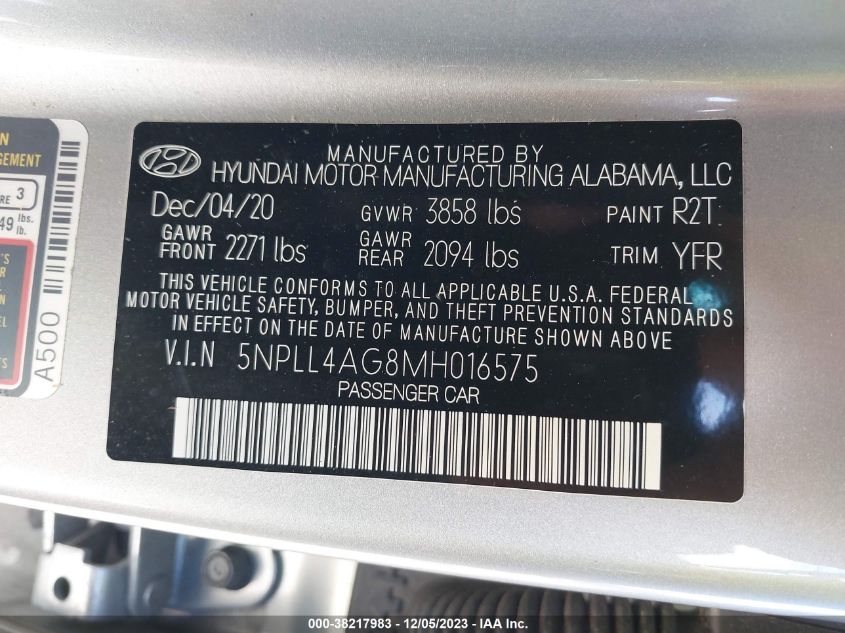 2021 HYUNDAI ELANTRA SE - 5NPLL4AG8MH016575