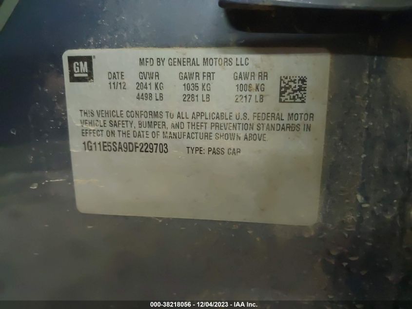 2013 CHEVROLET MALIBU 2LT - 1G11E5SA9DF229703
