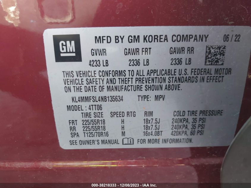 2022 BUICK ENCORE GX ESSENCE - KL4MMFSL4NB135634