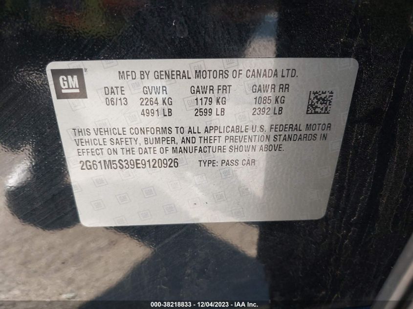 2014 CADILLAC XTS LUXURY COLLECTION - 2G61M5S39E9120926