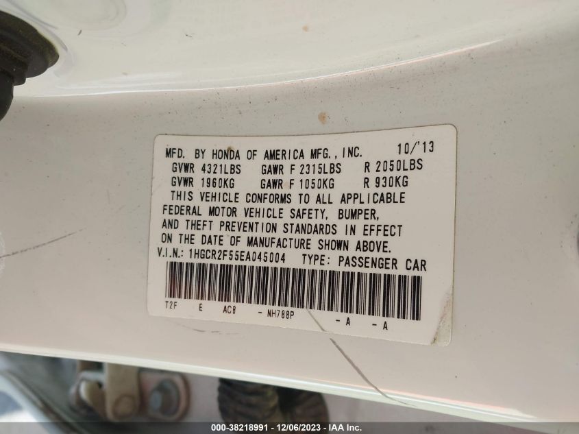 2014 HONDA ACCORD  SPORT - 1HGCR2F55EA045004