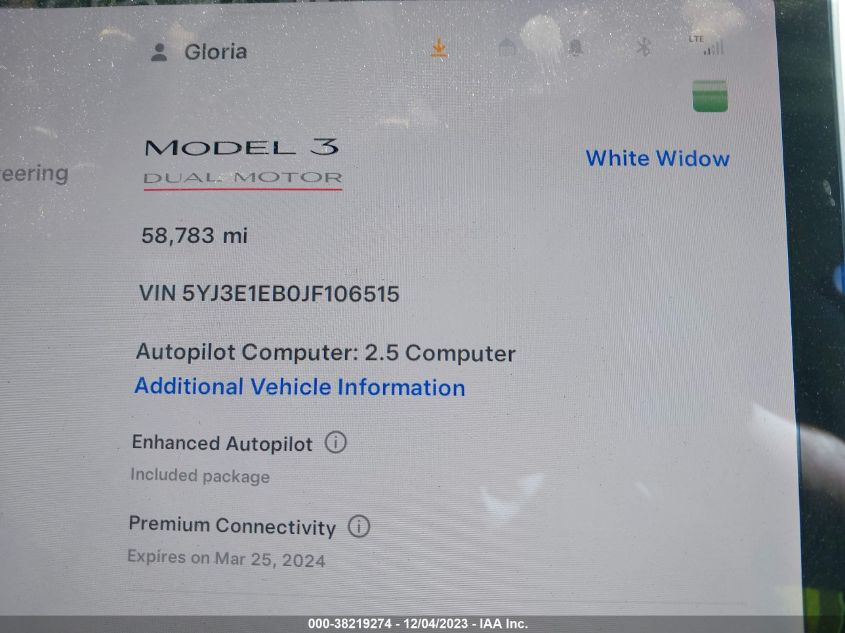 2018 TESLA MODEL 3 LONG RANGE/PERFORMANCE - 5YJ3E1EB0JF106515