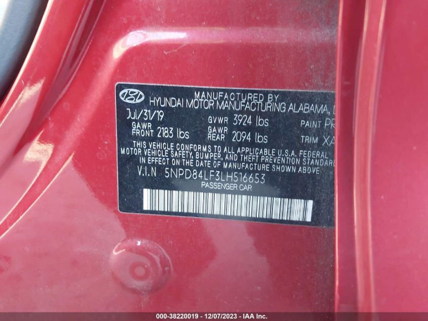 2020 HYUNDAI ELANTRA VALUE EDITION - 5NPD84LF3LH516653