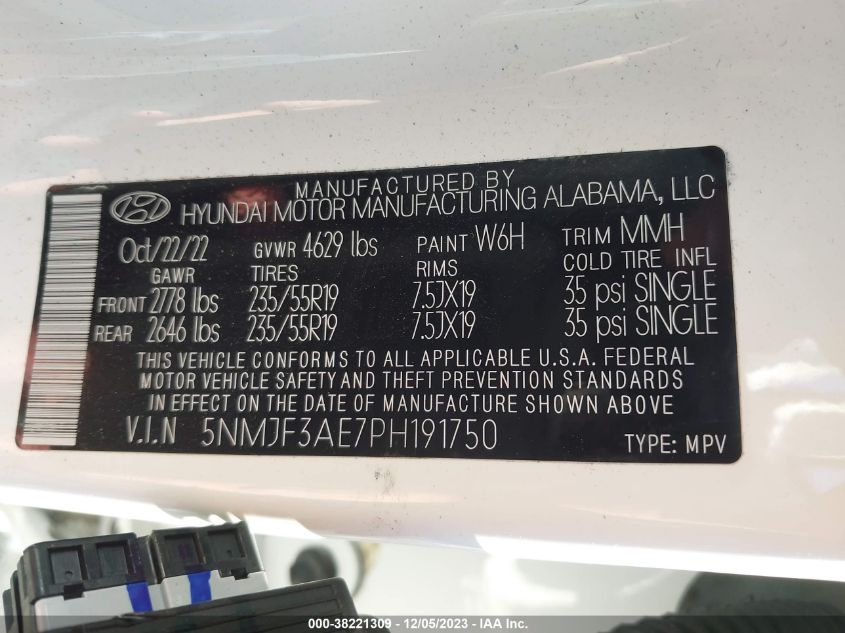2023 HYUNDAI TUCSON SEL - 5NMJF3AE7PH191750