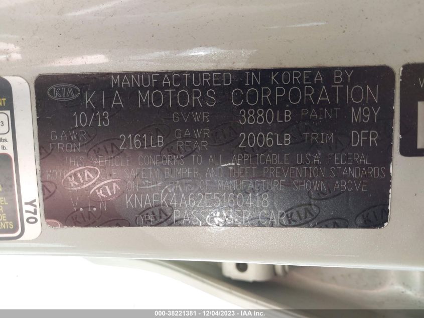 2014 KIA FORTE LX - KNAFK4A62E5160418