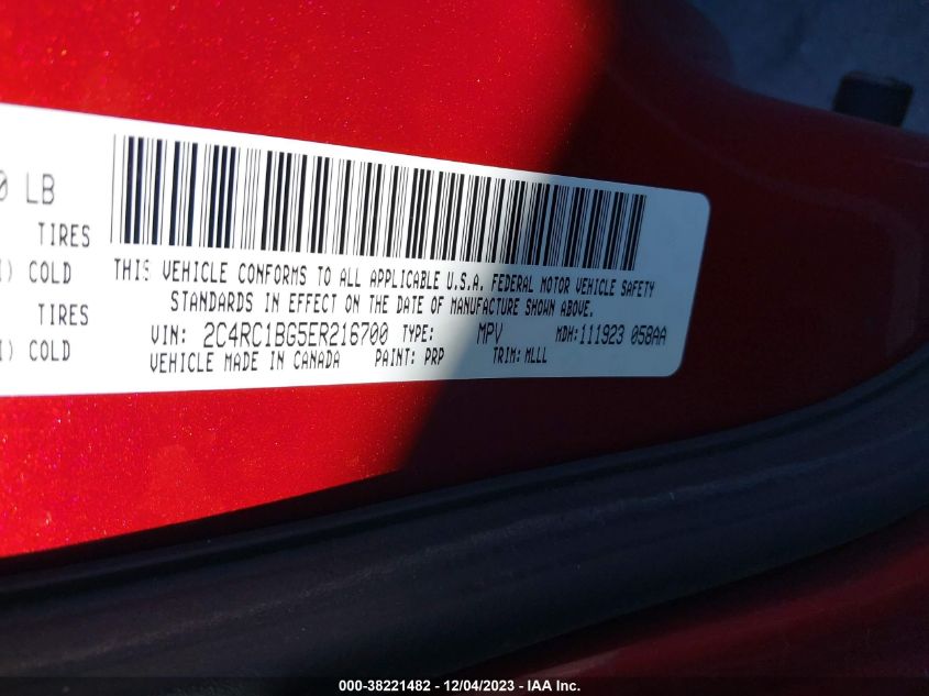 2014 CHRYSLER TOWN & COUNTRY TOURING - 2C4RC1BG5ER216700