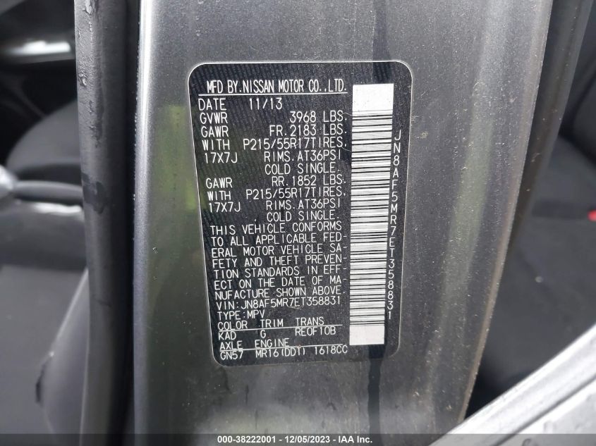 2014 NISSAN JUKE S - JN8AF5MR7ET358831
