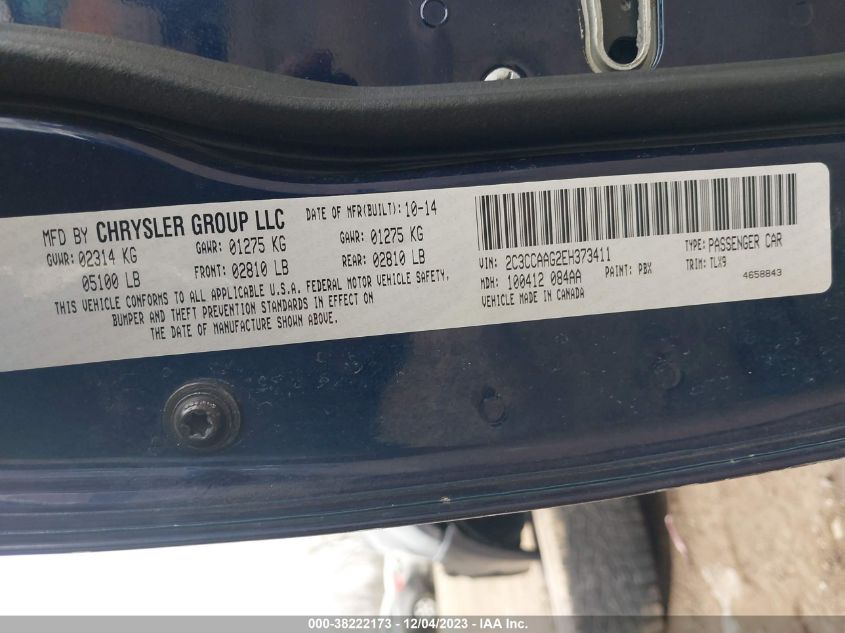 2014 CHRYSLER 300 - 2C3CCAAG2EH373411