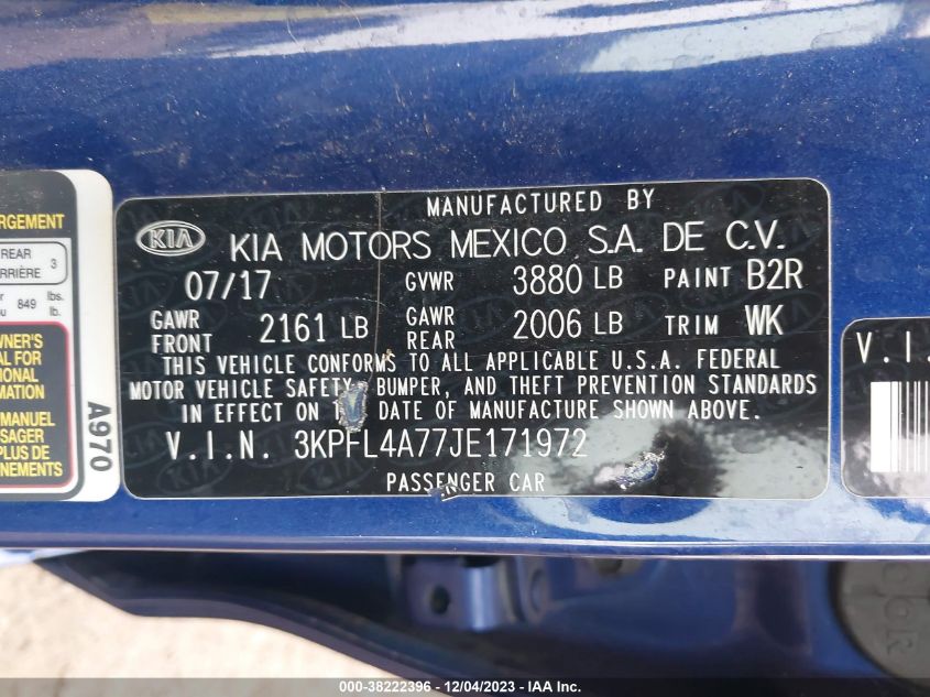 2018 KIA FORTE LX/S - 3KPFL4A77JE171972
