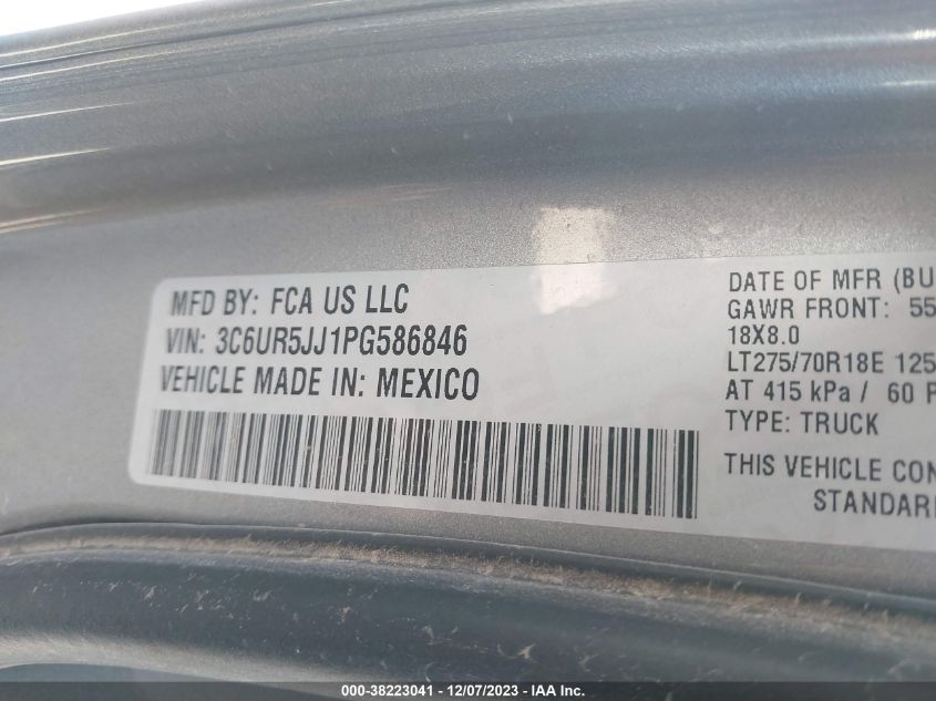 2023 RAM 2500 BIG HORN - 3C6UR5JJ1PG586846