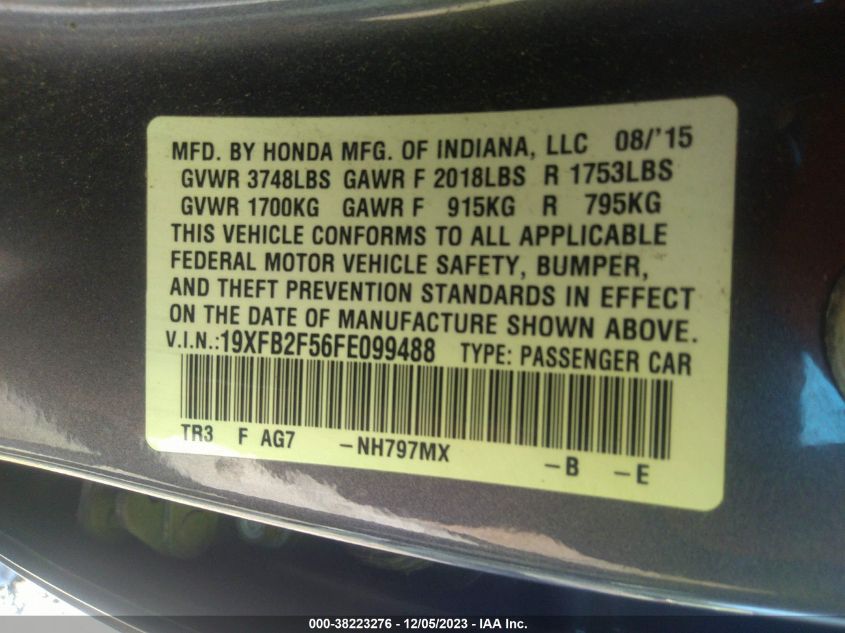 2015 HONDA CIVIC LX - 19XFB2F56FE099488