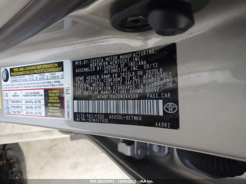 2014 TOYOTA CAMRY LE - 4T4BF1FK7ER344559