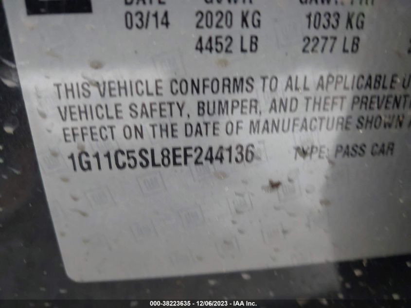 2014 CHEVROLET MALIBU 1LT - 1G11C5SL8EF244136
