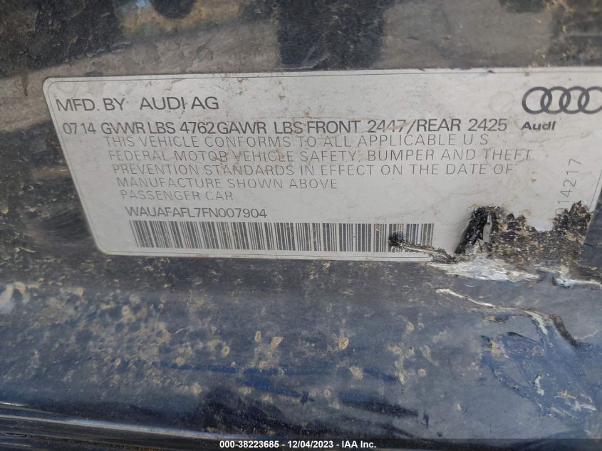 2015 AUDI A4 PREMIUM - WAUAFAFL7FN007904