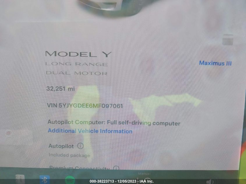 2021 TESLA MODEL Y - 5YJYGDEE6MF097061