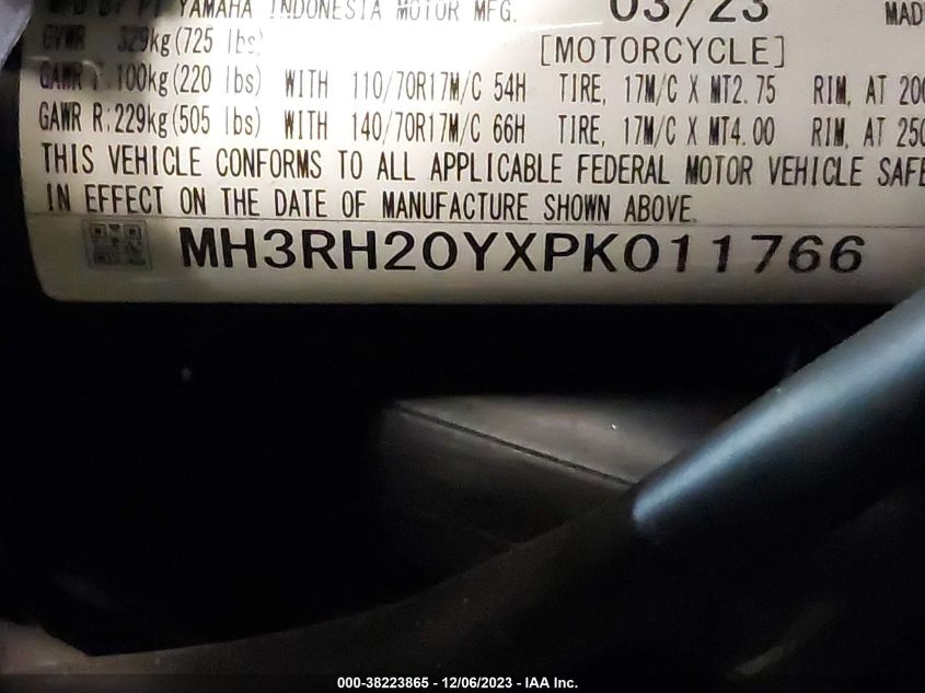 2023 YAMAHA MT-03 MH3RH20YXPK011766
