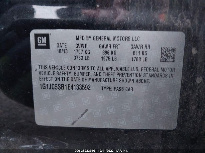 2014 CHEVROLET SONIC LT - 1G1JC5SB1E4133592