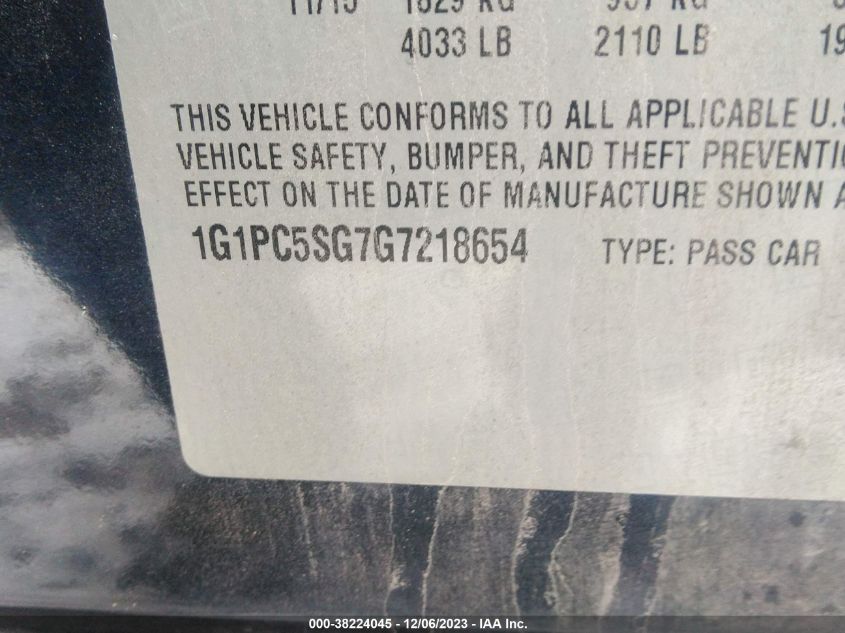 2016 CHEVROLET CRUZE LIMITED LS AUTO - 1G1PC5SG7G7218654
