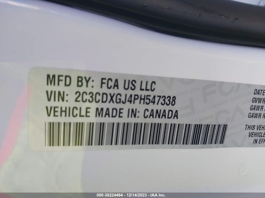 2023 DODGE CHARGER SCAT PACK - 2C3CDXGJ4PH547338