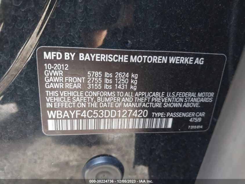 WBAYF4C53DD127420 | 2013 BMW 740LI