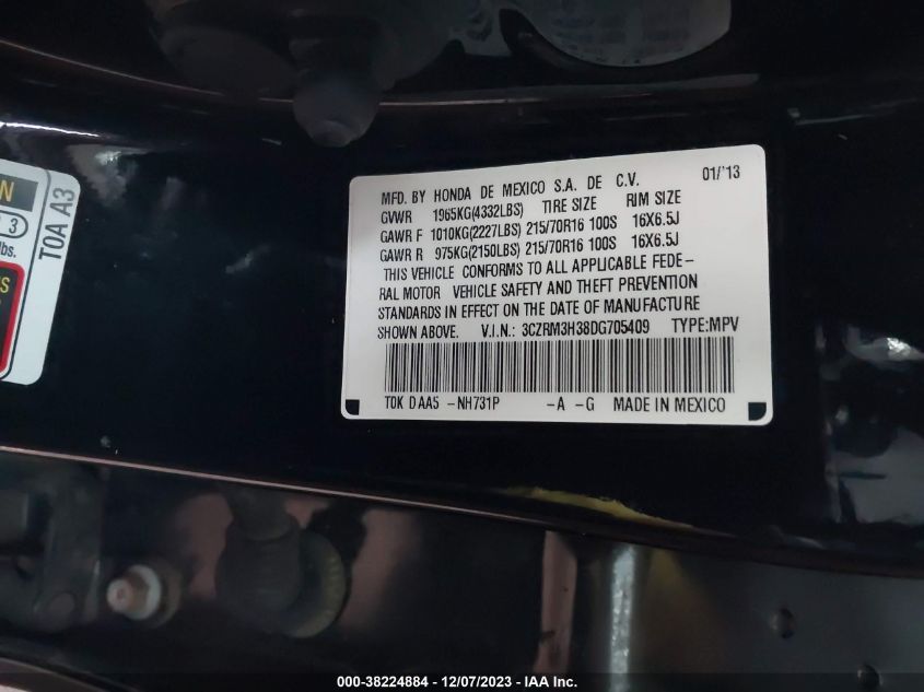 2013 HONDA CR-V LX - 3CZRM3H38DG705409