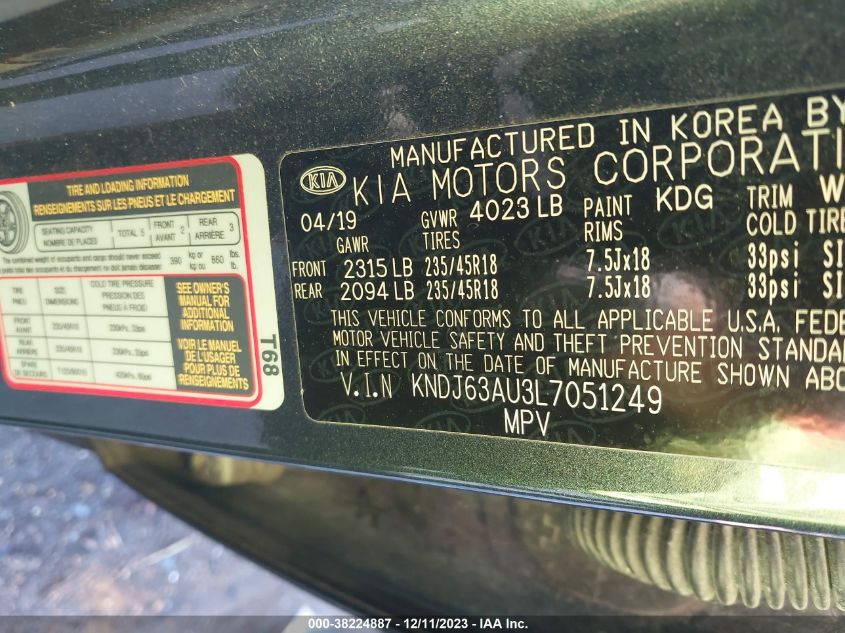 2020 KIA SOUL GT-LINE - KNDJ63AU3L7051249