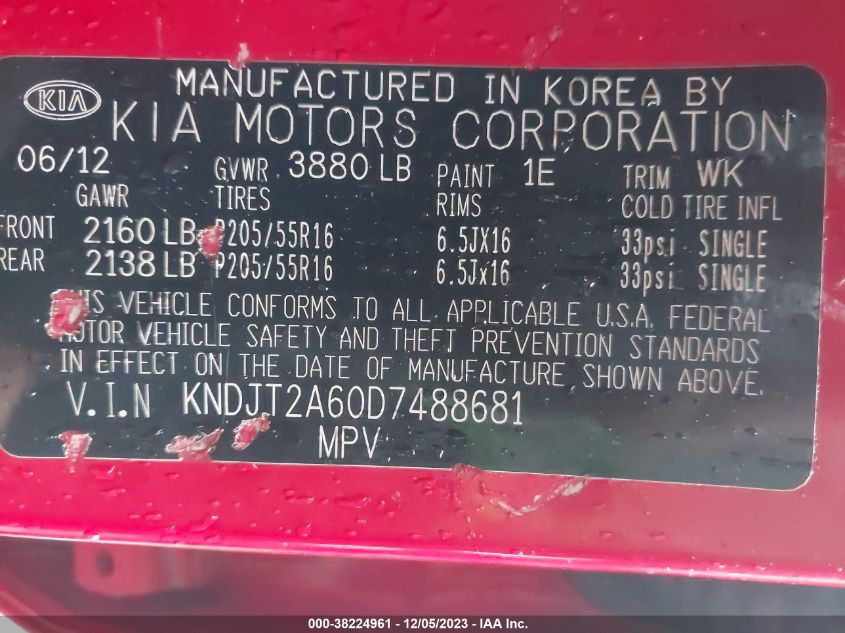 2013 KIA SOUL +/!/SPORT - KNDJT2A60D7488681