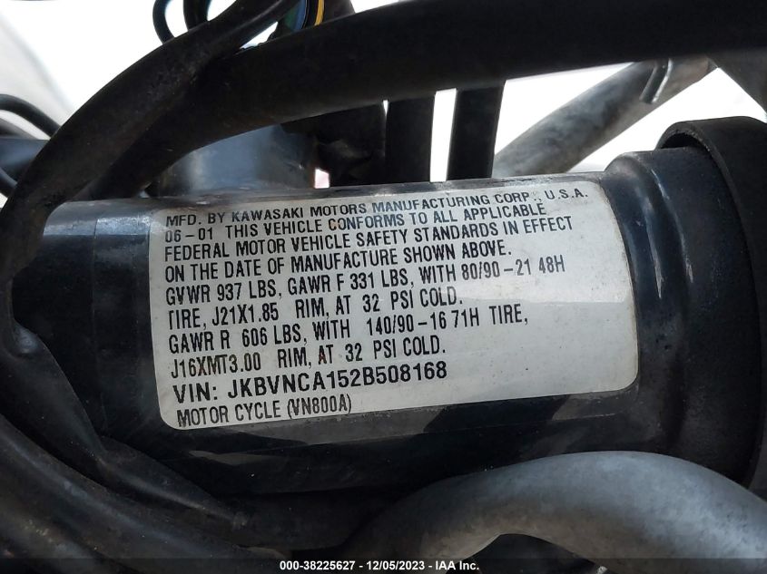 2002 KAWASAKI VN800 - JKBVNCA152B508168