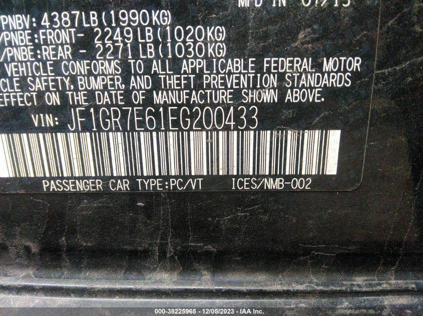 2014 SUBARU IMPREZA WRX PREMIUM JF1GR7E61EG200433