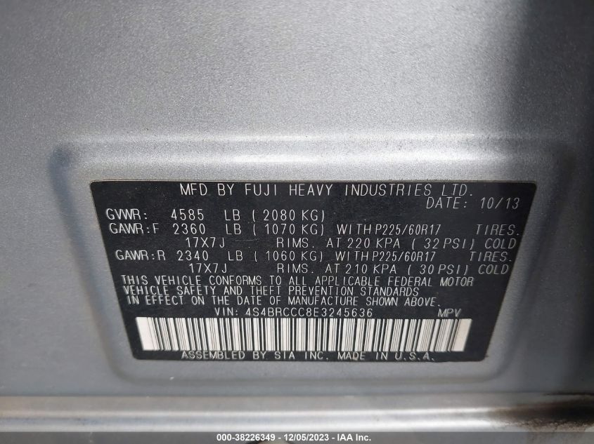 2014 SUBARU OUTBACK 2.5I PREMIUM - 4S4BRCCC8E3245636