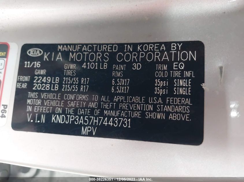 2017 KIA SOUL + - KNDJP3A57H7443731