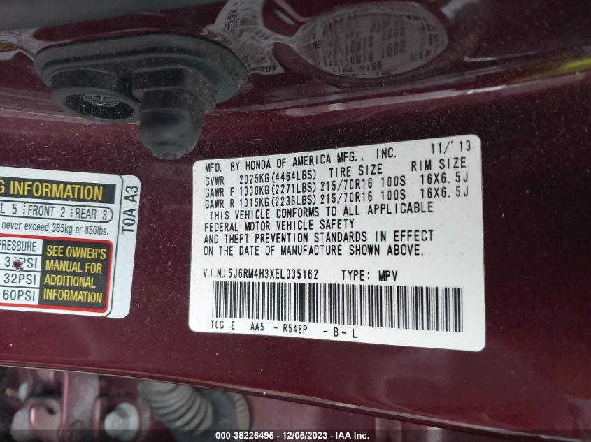 2014 HONDA CR-V LX - 5J6RM4H3XEL035162