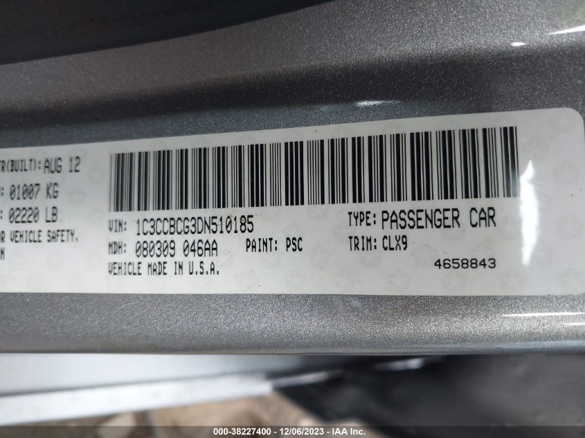 2013 CHRYSLER 200 LIMITED - 1C3CCBCG3DN510185